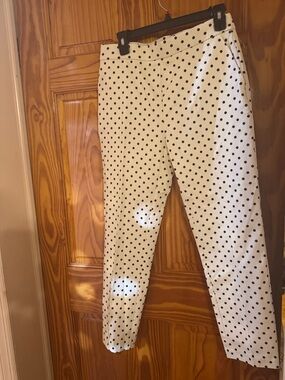 Jules & Leopold White Polka Dot Slim Pants